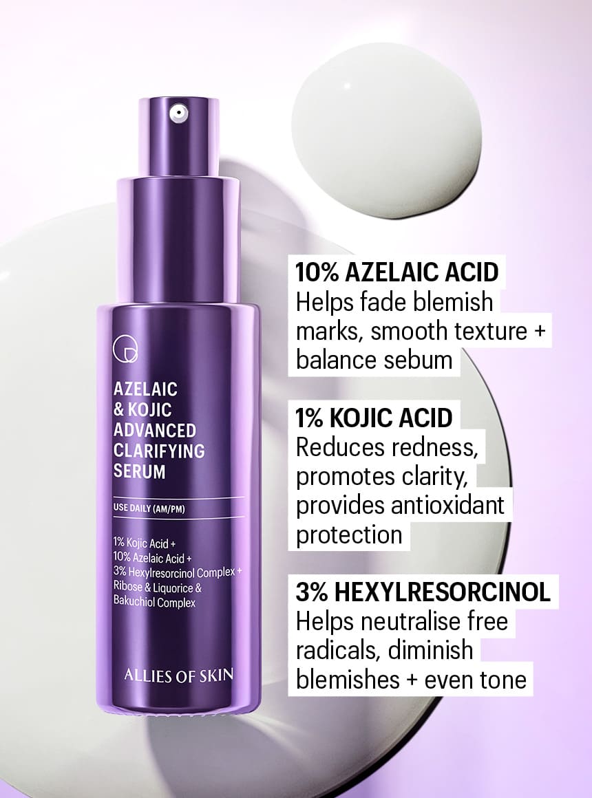 azelaic acid and kojic acid serum ingredients